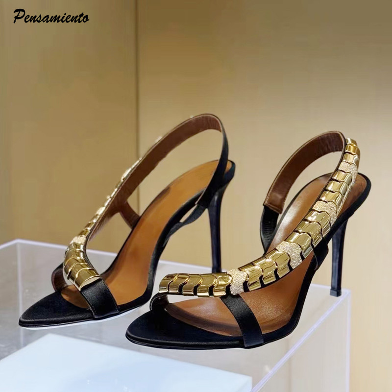 Summer Clothing Collection - Luxury Rhinestones Sequined Satin Women Gladiator