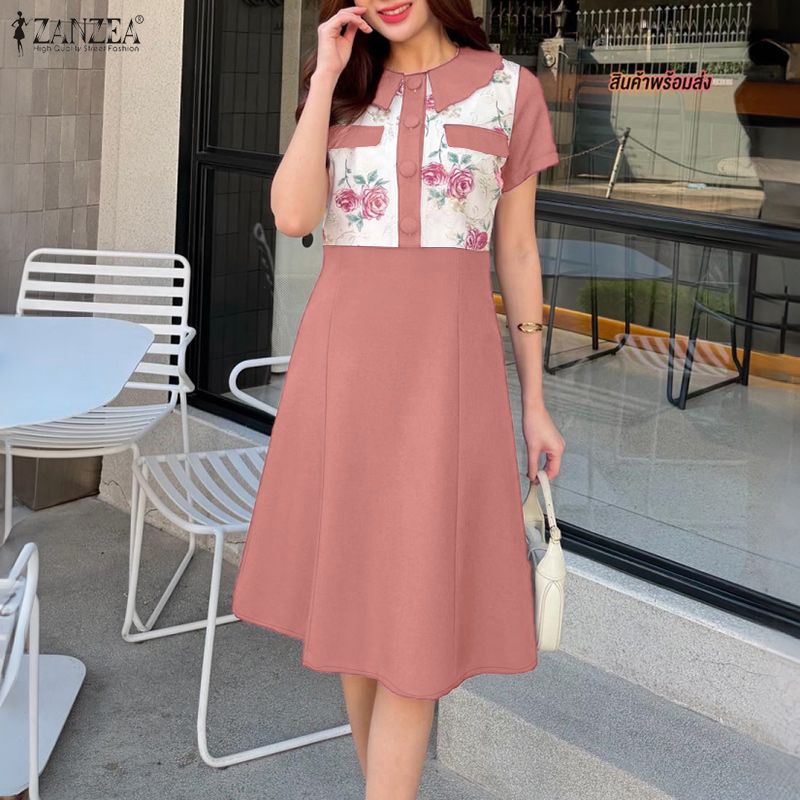 Sundress Midi Floral - 2026 ZANZEA Women Summer Sundress Stylish