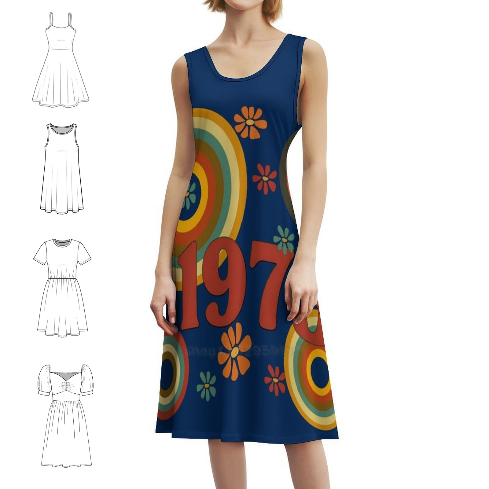Summer Clothing Vibes - 1973 Floral Smock Dress For Women