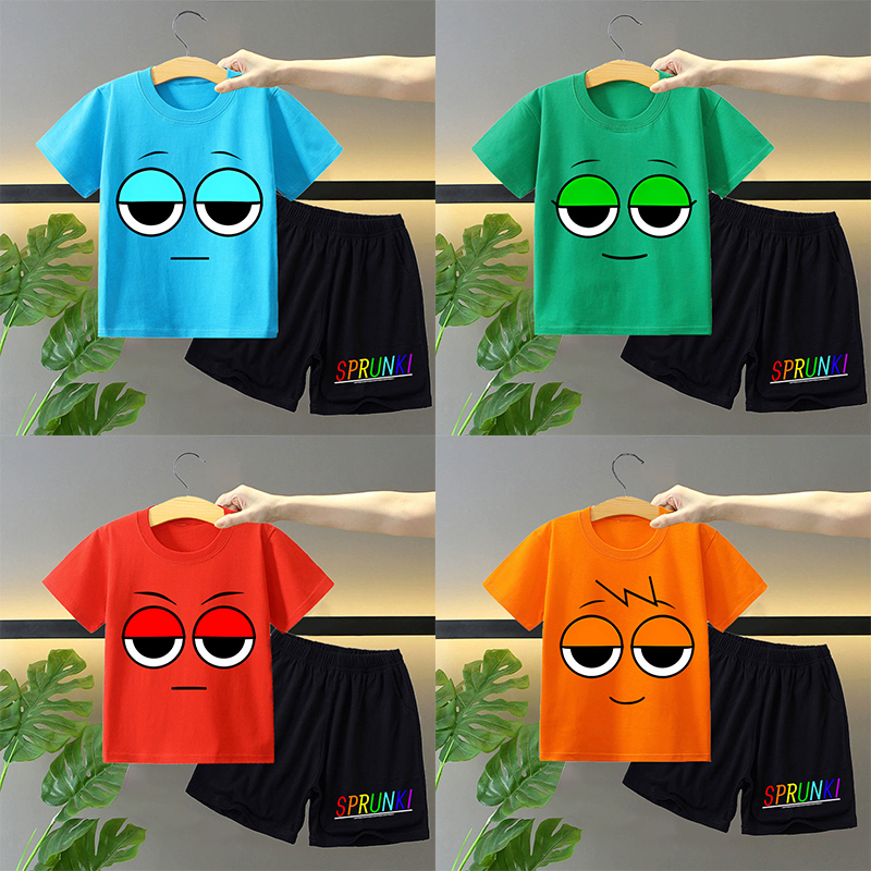 Summer Clothing Boys - Sprunki 2pcs T-shirt and Shorts Set