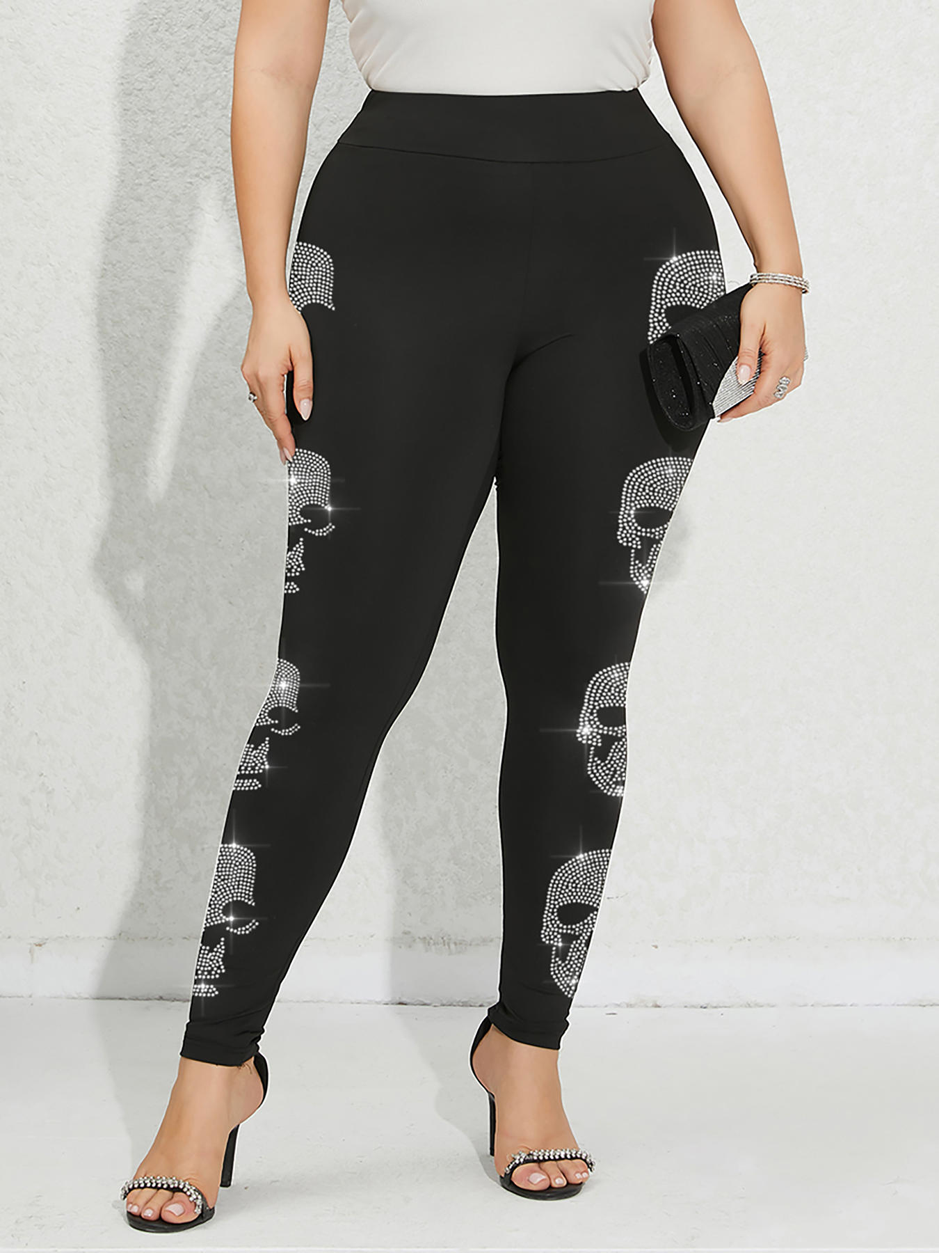 Summer Clothing In Winter - Plus Size Women's Pants Skeleton Pattern