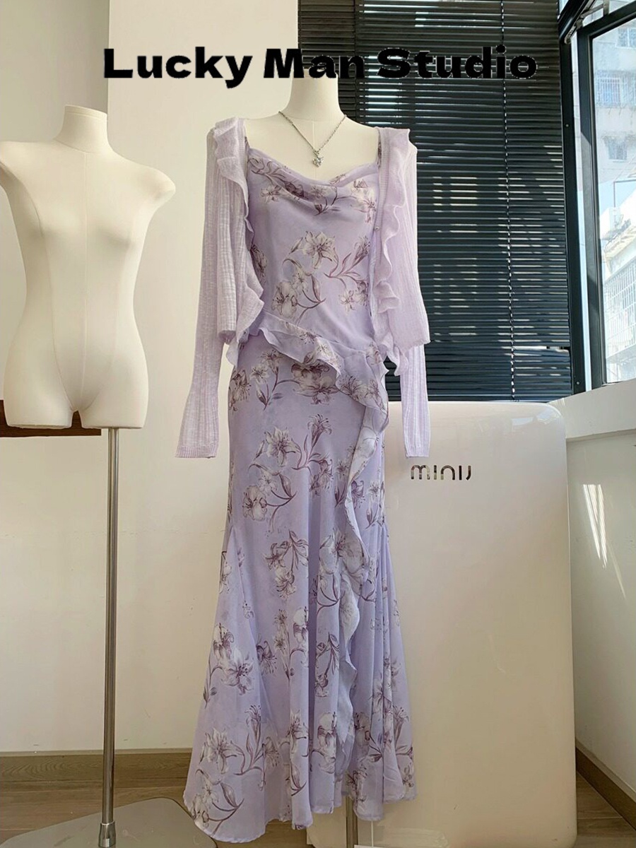 Luckymana Floral Print Halter  - Sundress Midi Floral ulasan dan harga