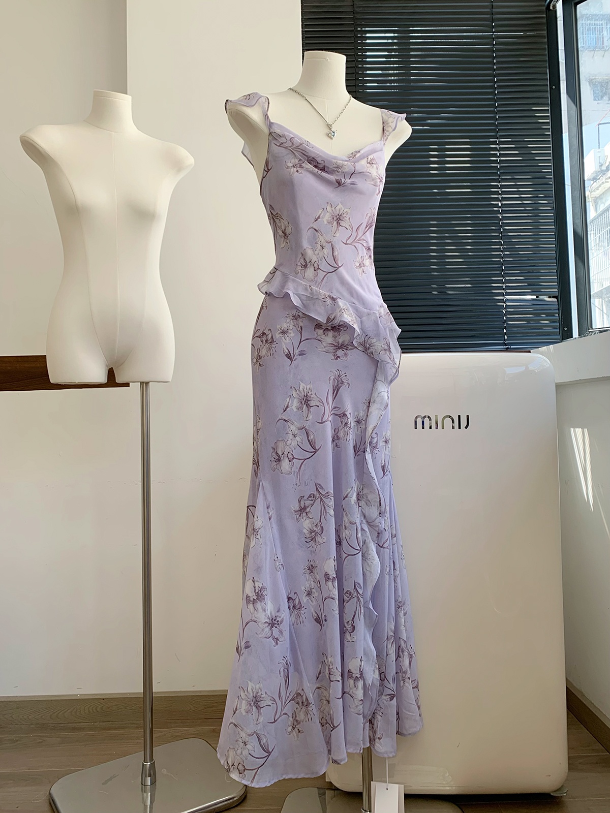 Luckymana Floral Print Halter  - Sundress Midi Floral ulasan dan harga