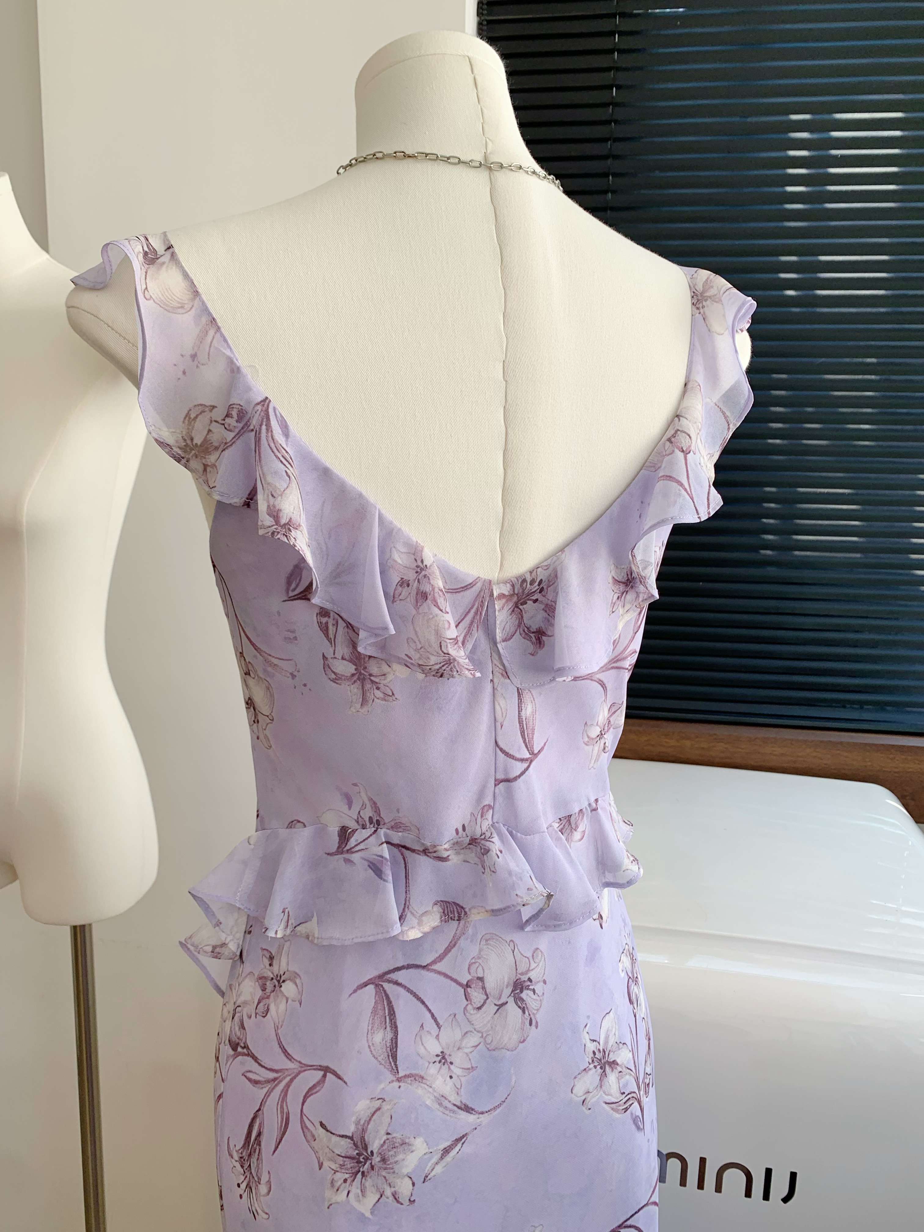 Luckymana Floral Print Halter  - Sundress Midi Floral ulasan dan harga