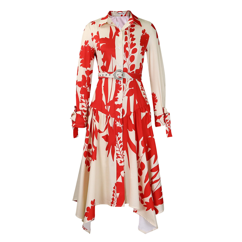 ABRT-Women's Autumn Floral Dre - Sundress Midi Floral ulasan dan harga