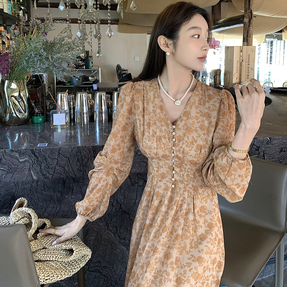 Women's Vintage Long Floral Dr - Sundress Midi Floral ulasan dan harga