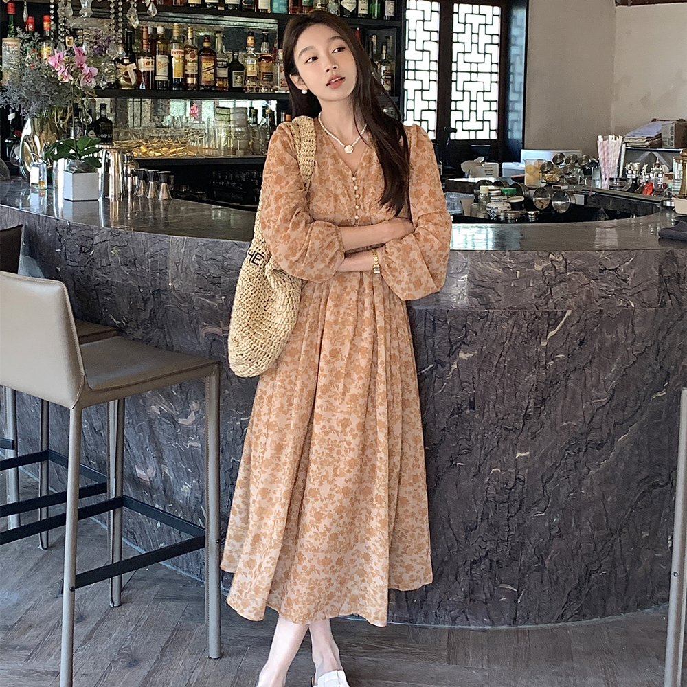 Women's Vintage Long Floral Dr - Sundress Midi Floral ulasan dan harga