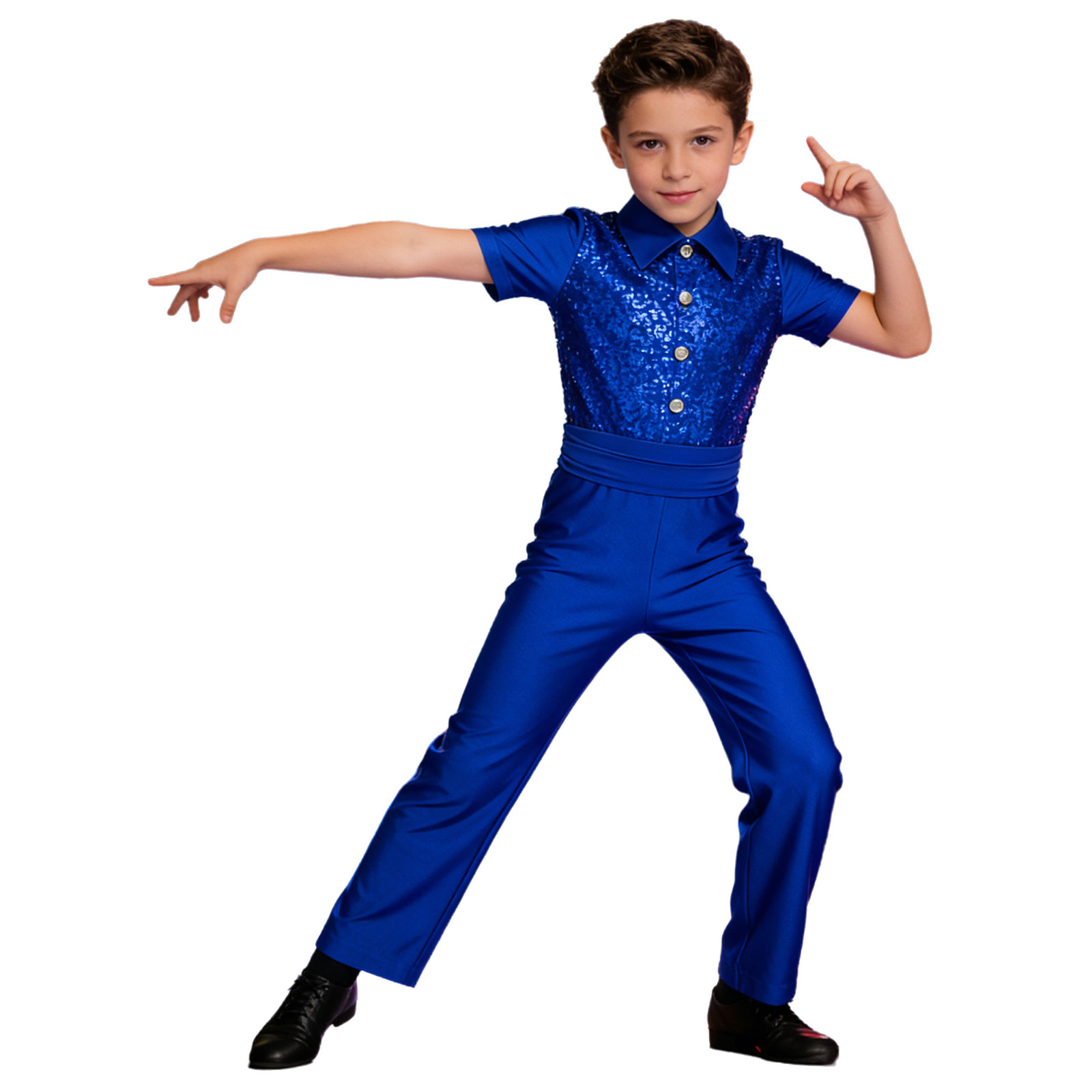 Boys Latin Modern Dance Shirt  - Summer Clothing Boys ulasan dan harga