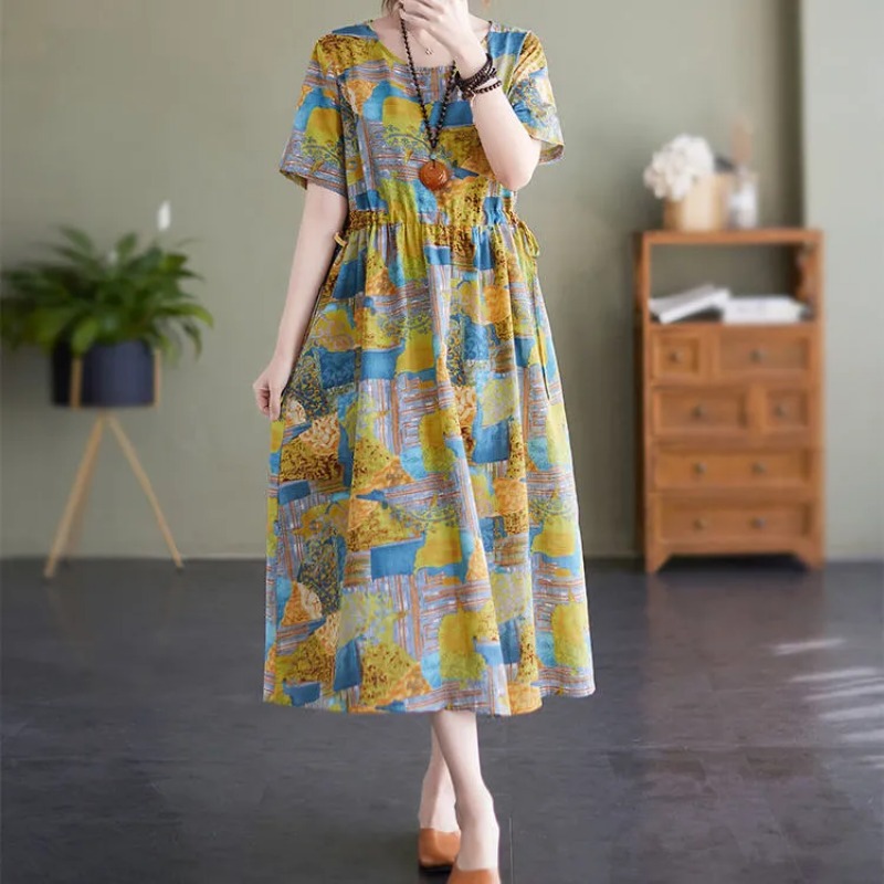 Womens Plus Size Vintage Flora - Sundress Midi Floral ulasan dan harga