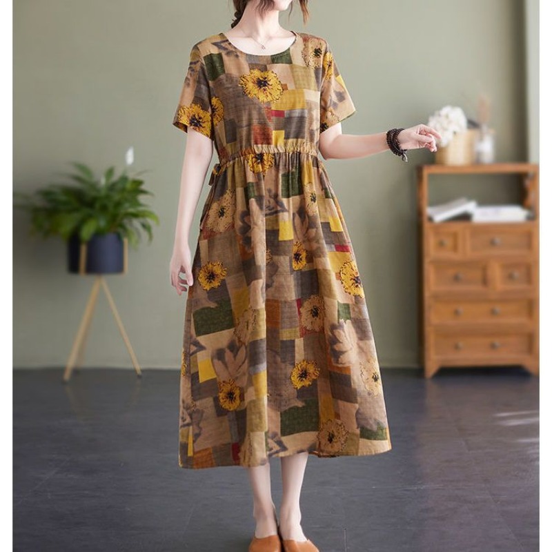 Womens Plus Size Vintage Flora - Sundress Midi Floral ulasan dan harga