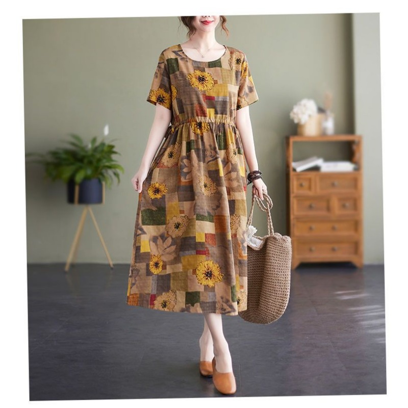 Womens Plus Size Vintage Flora - Sundress Midi Floral ulasan dan harga