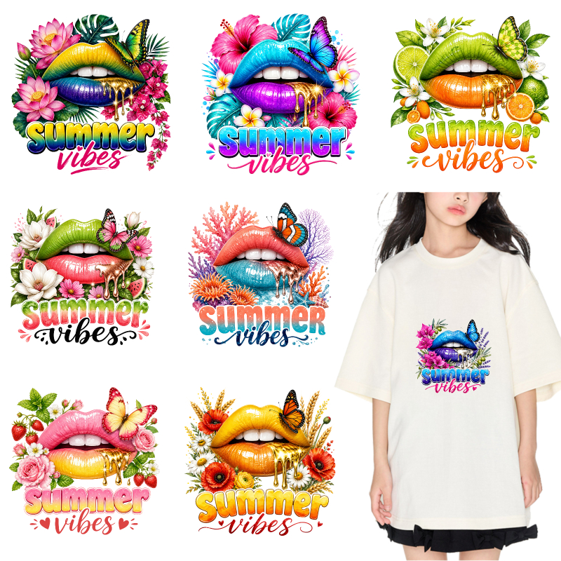 2PCS Colorful Lips Flowers But - Summer Clothing Vibes ulasan dan harga