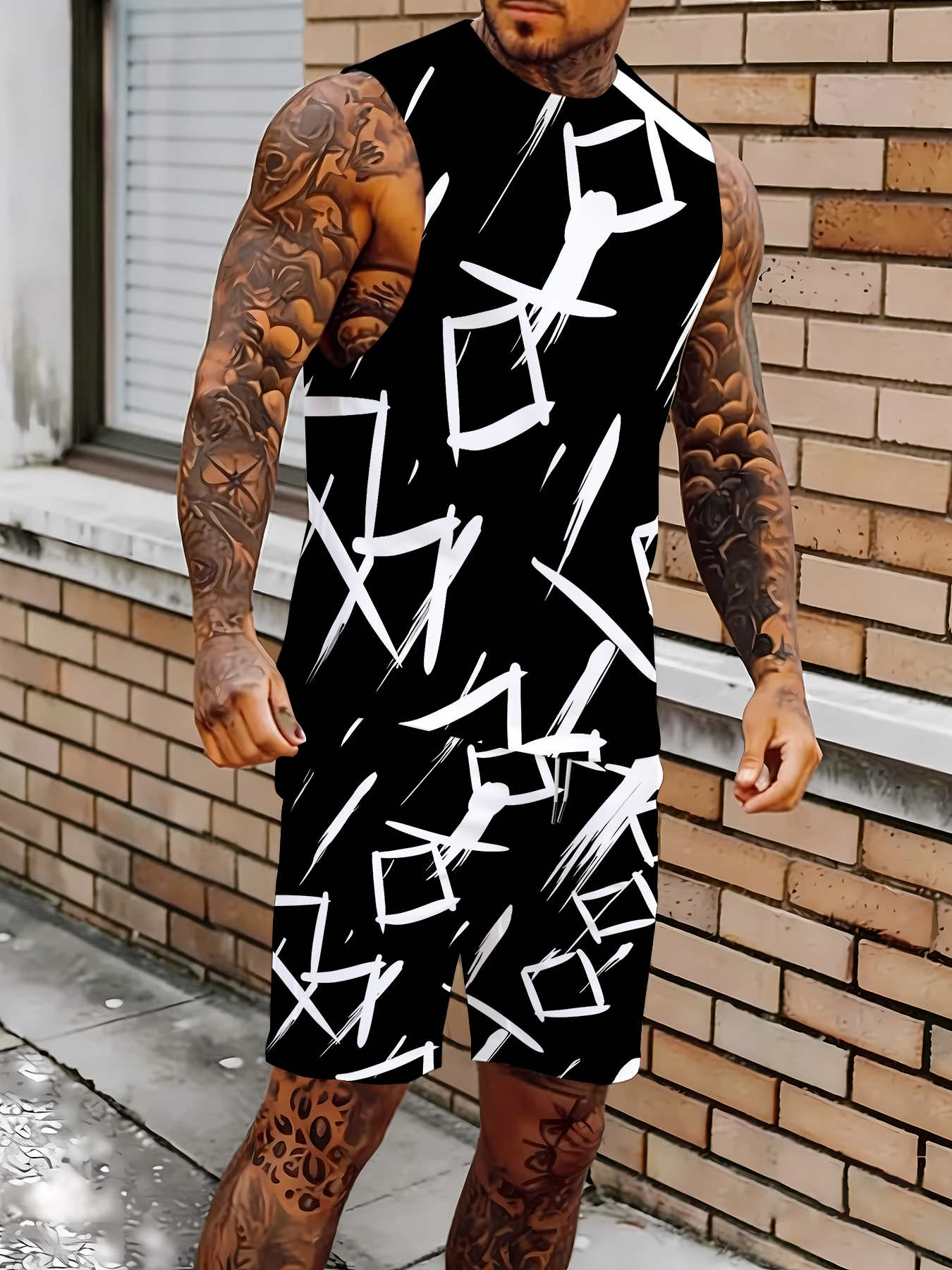 Men's Compression Tank Top and - Summer Knit Clothing ulasan dan harga