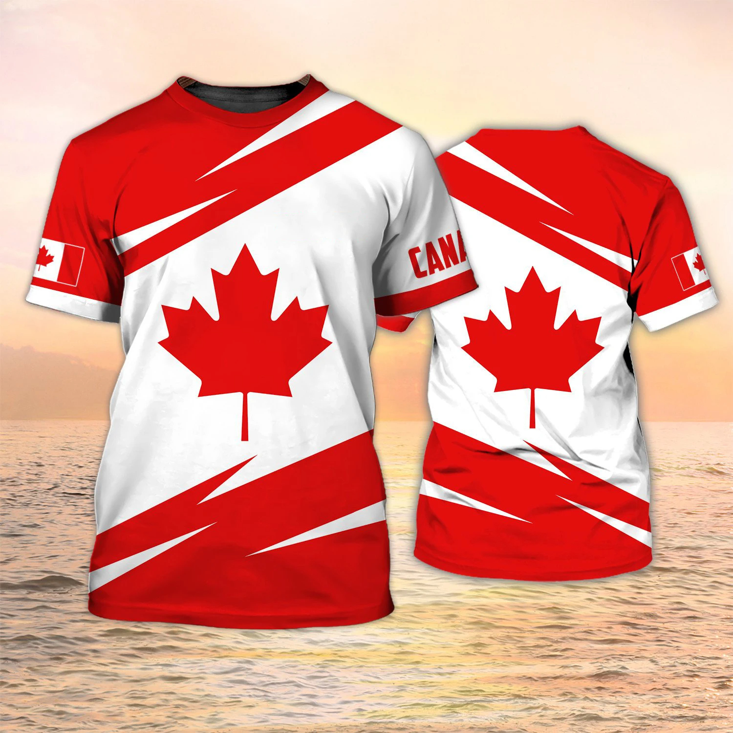 Canada T-Shirts Canadian Flag  - Summer Clothing Women Canada ulasan dan harga