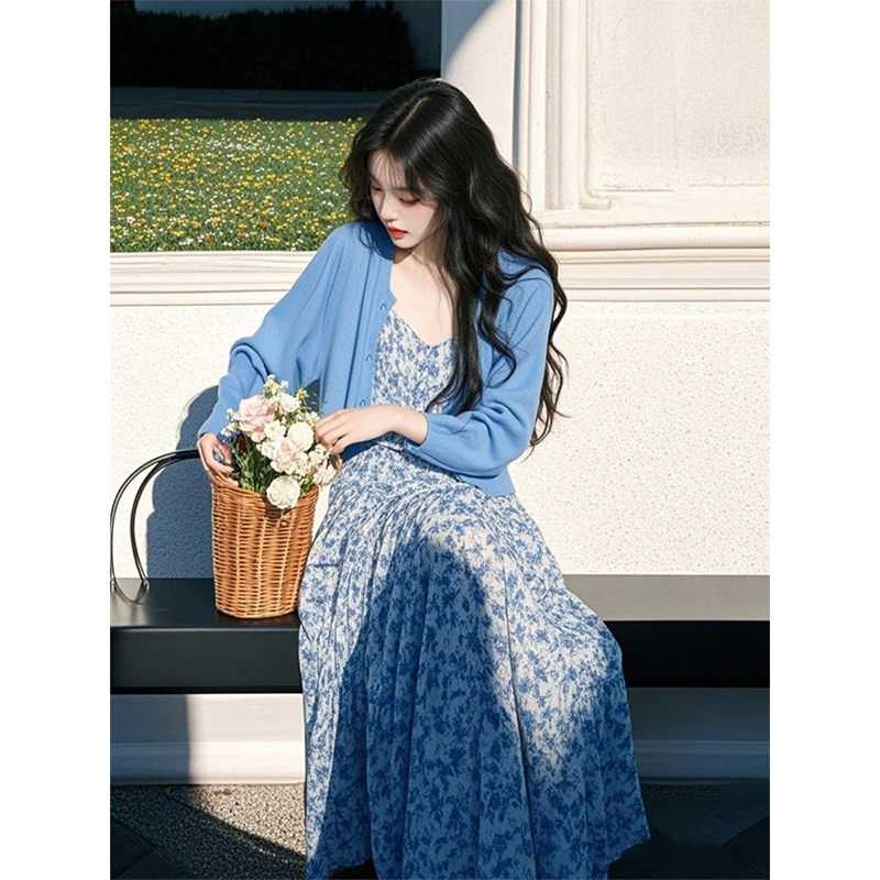 Spring Summer Women's New Styl - Sundress Midi Floral ulasan dan harga