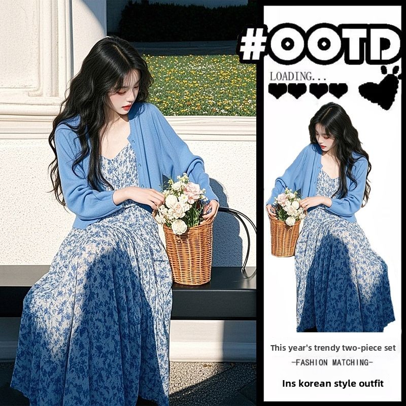 Spring Summer Women's New Styl - Sundress Midi Floral ulasan dan harga