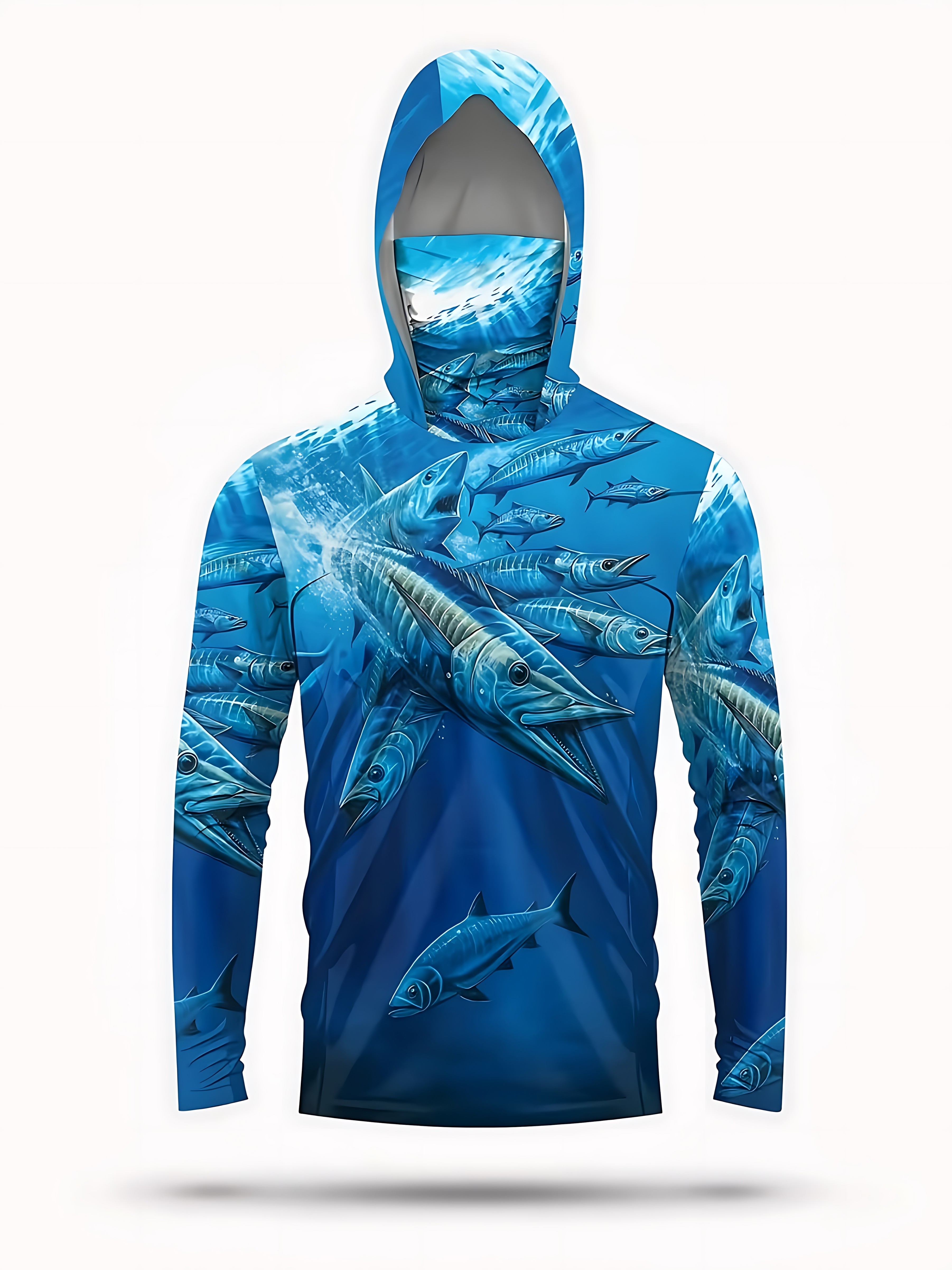 Fishing Shirt Hooded Men Fishi - Summer Knit Clothing ulasan dan harga