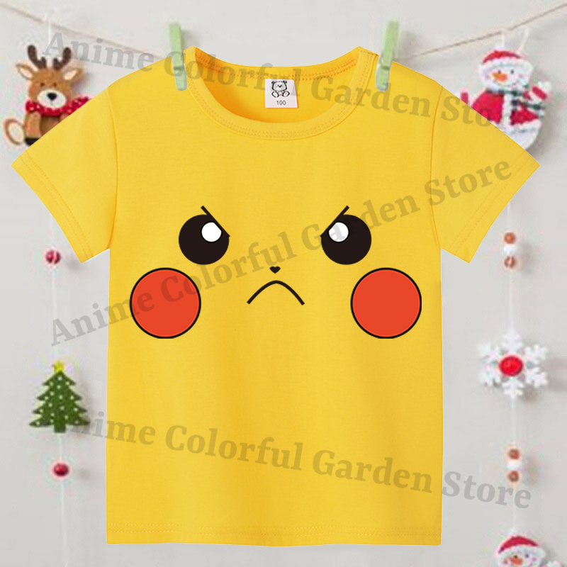 Pokemons Yellow Cute Short-sle - Summer Clothing Boys ulasan dan harga
