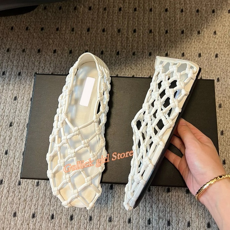 French Woven Mesh Hollow flat  - Summer Clothing Collection ulasan dan harga