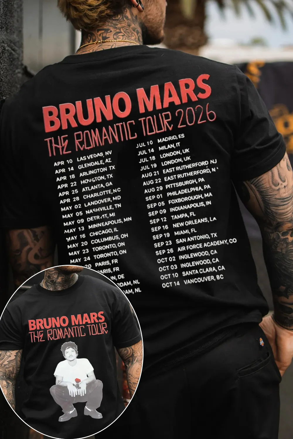 2026 Bruno Mars Graphic Shirt  - Summer Clothing Trends 2026 ulasan dan harga