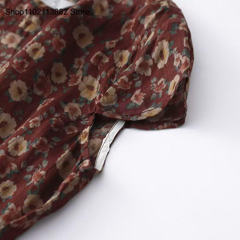 Summer Short Sleeve Drawstring - Sundress Midi Floral ulasan dan harga