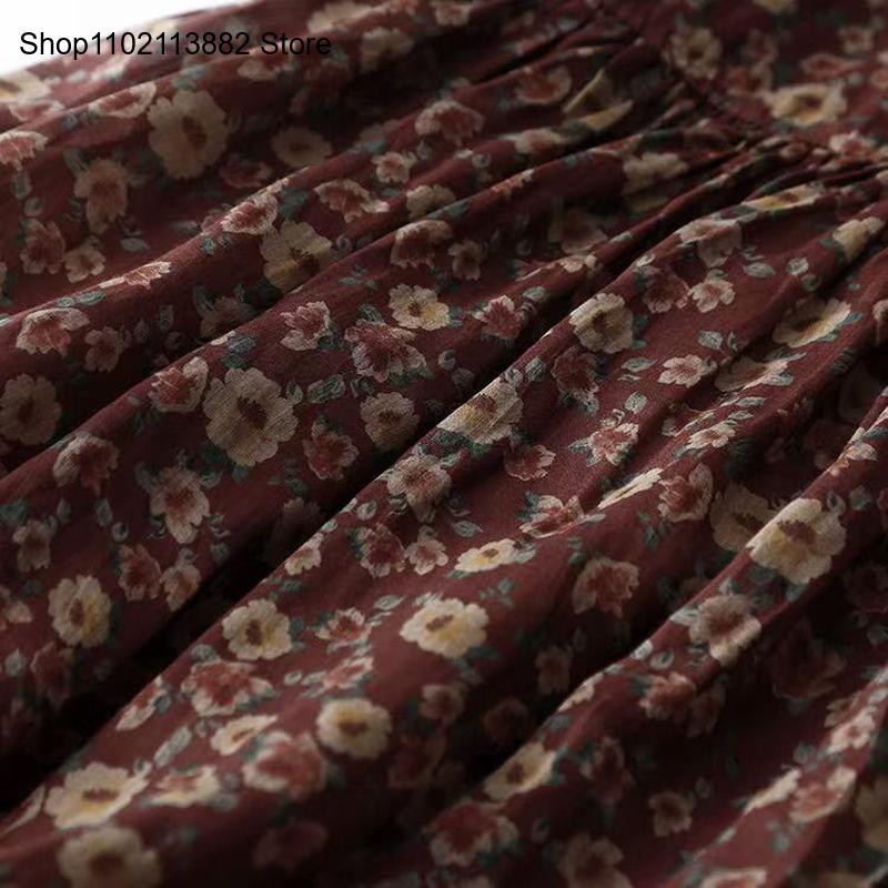 Summer Short Sleeve Drawstring - Sundress Midi Floral ulasan dan harga