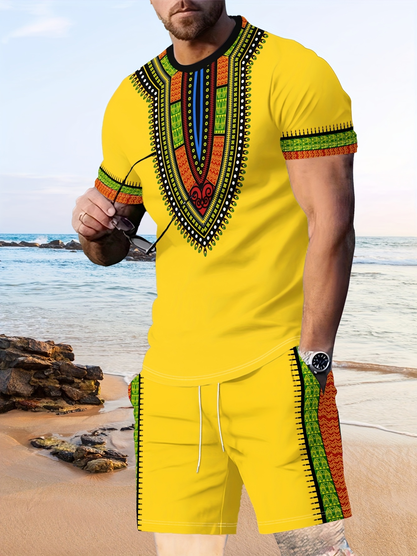 New Men's Suits African Dashik - Summer Knit Clothing ulasan dan harga