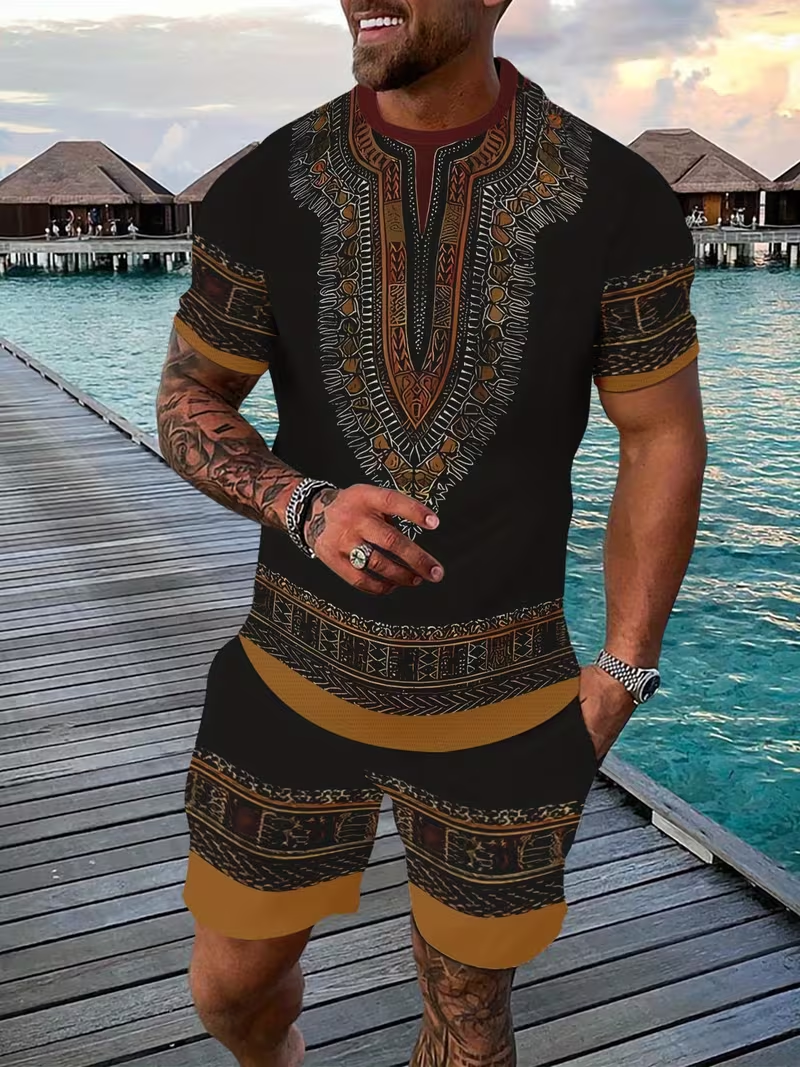 New Men's Suits African Dashik - Summer Knit Clothing ulasan dan harga