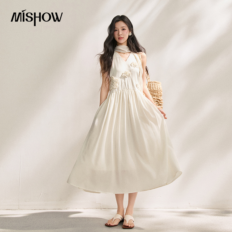 MISHOW Women's Lyocell 3D Flow - Sundress Midi Floral ulasan dan harga