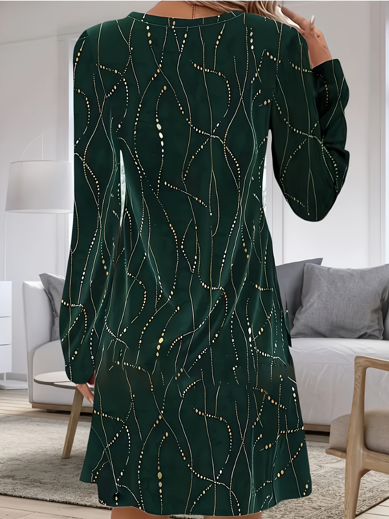 plus Size Velvet Golden Print  - Summer Clothing In Winter ulasan dan harga