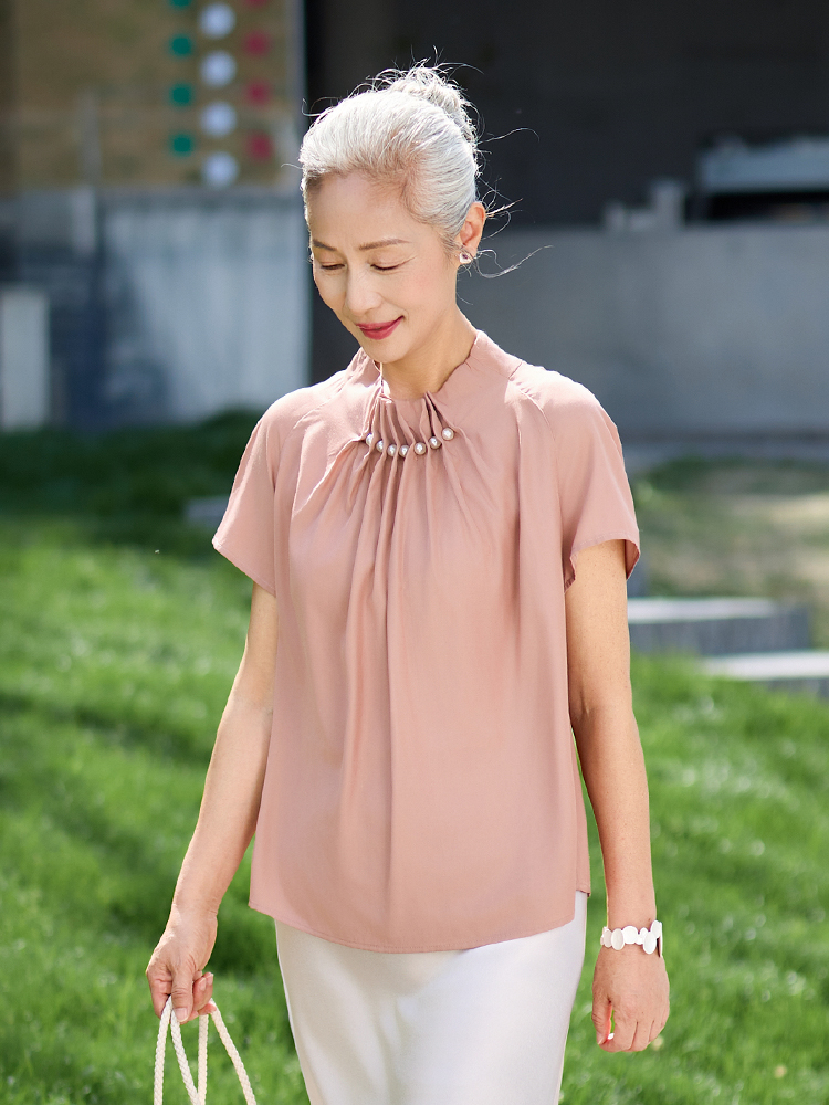 Muzhi Fashionable Short Sleeve - Summer Clothing For Women Over 50 ulasan dan harga