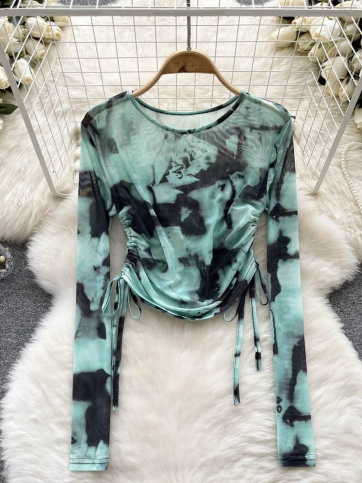 Retro Tie Dye Me Rope round Ne - Summer Clothing Label ulasan dan harga