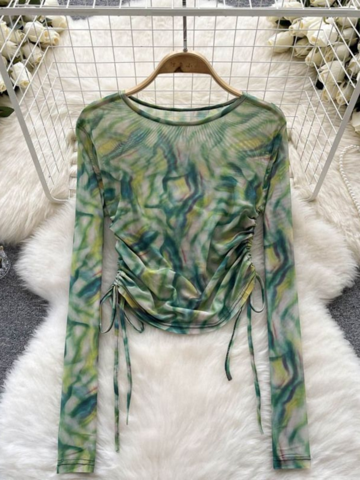 Retro Tie Dye Me Rope round Ne - Summer Clothing Label ulasan dan harga