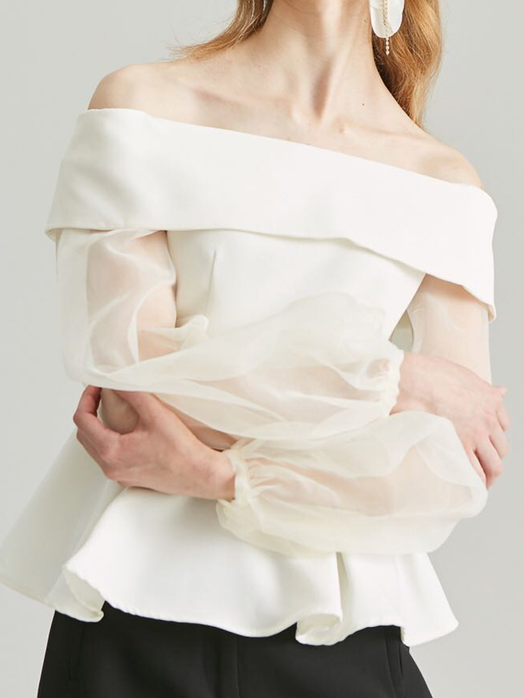 TWOTWINSTYLE Elegant Slash Nec - Summer Clothing In Winter ulasan dan harga