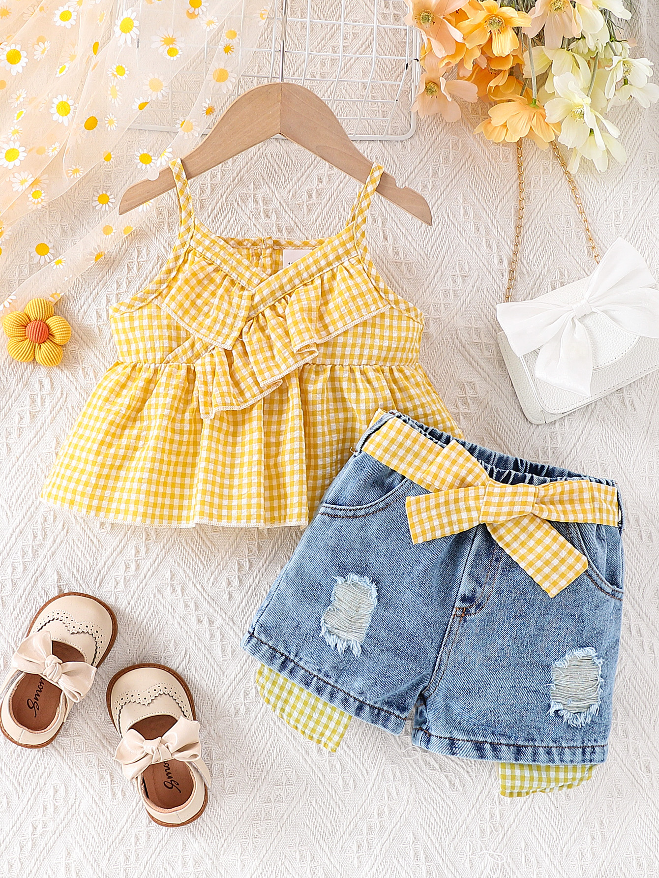 Summer Baby Girls Clothing Set - Soft Summer Yellow Clothing ulasan dan harga