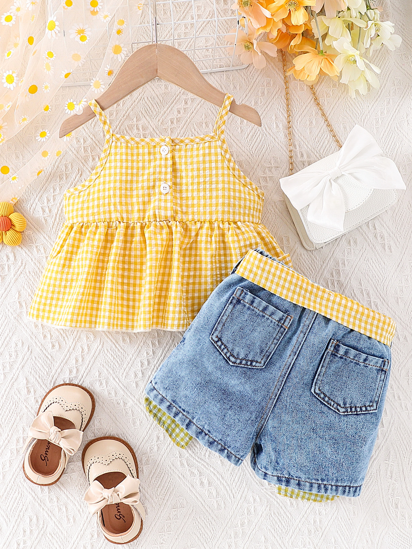 Summer Baby Girls Clothing Set - Soft Summer Yellow Clothing ulasan dan harga