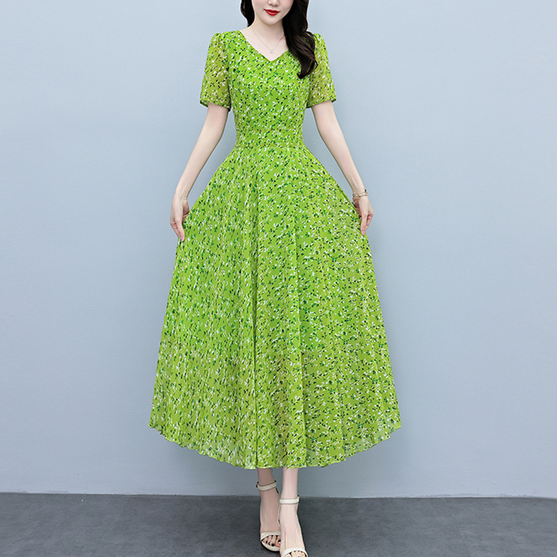 Summer Vacation Short Sleeve B - Sundress Midi Floral ulasan dan harga