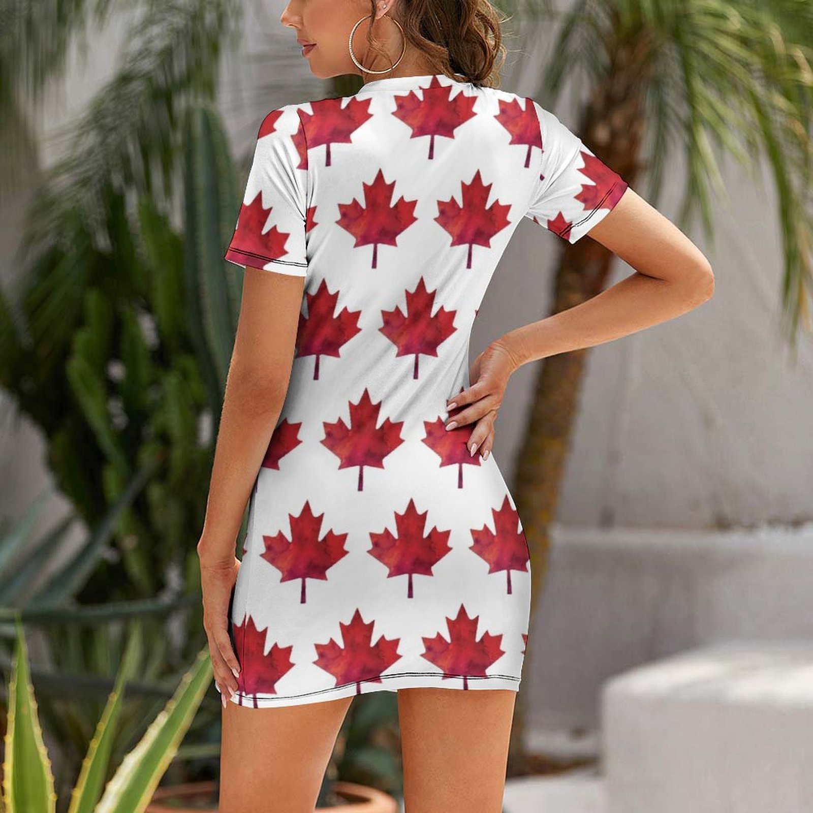 Canada Day Watercolour Maple L - Summer Clothing Women Canada ulasan dan harga