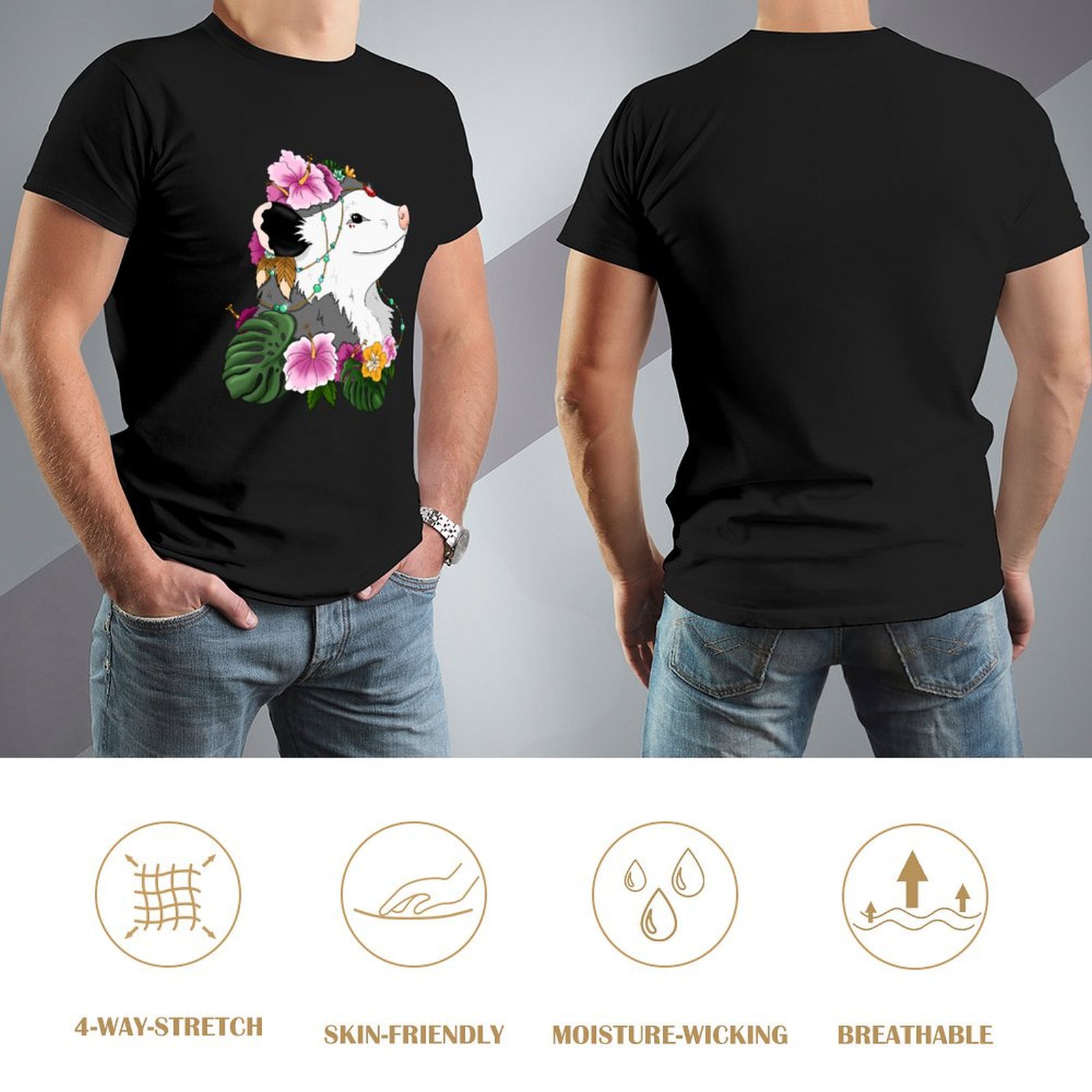 Opossum with tropical vibes T- - Summer Clothing Vibes ulasan dan harga